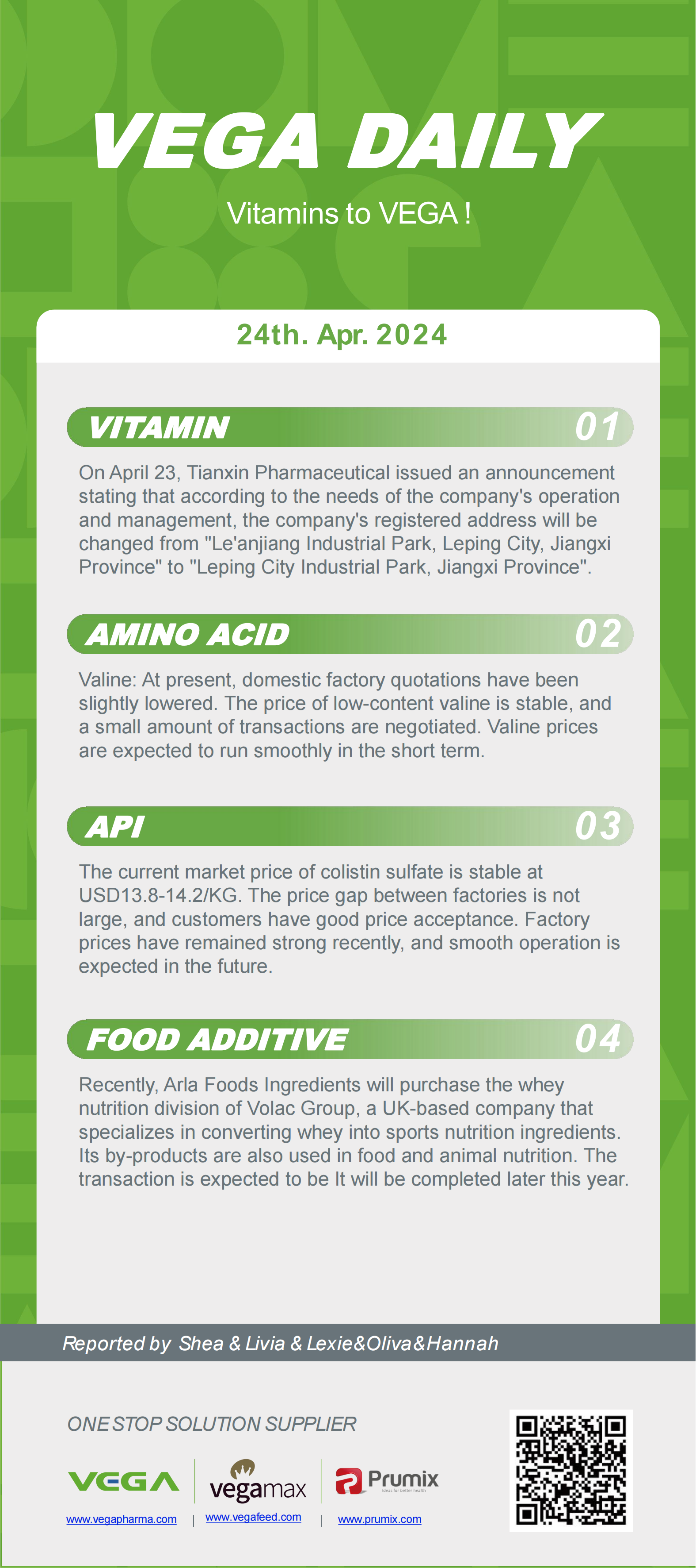 Vega Daily Dated on Apr 24th 2024 Vitamin Amino Acid APl Food Additives.png